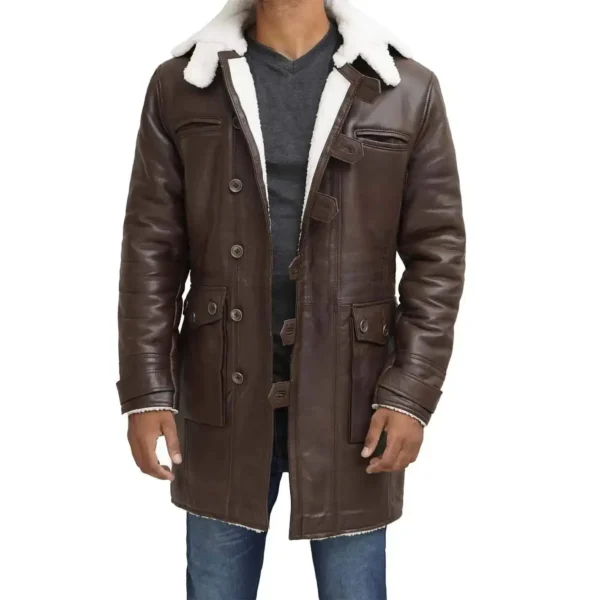 Brown Shearling Coat Mens