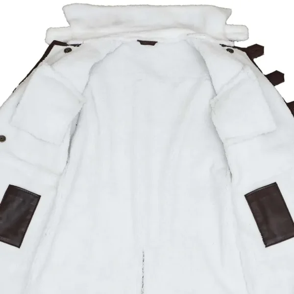 Brown Shearling Coat Mens - Image 5
