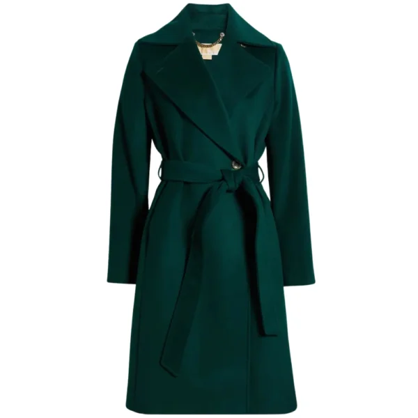Long Green Wool Coat Womens - Image 6