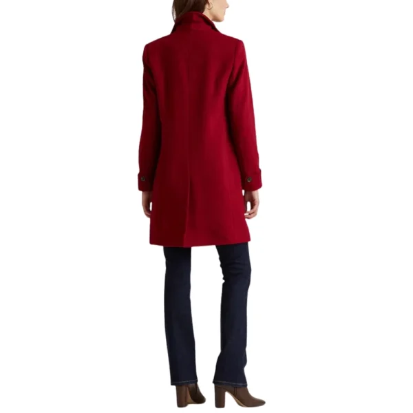 Single Breasted Red Wool Coat Womens - Image 4